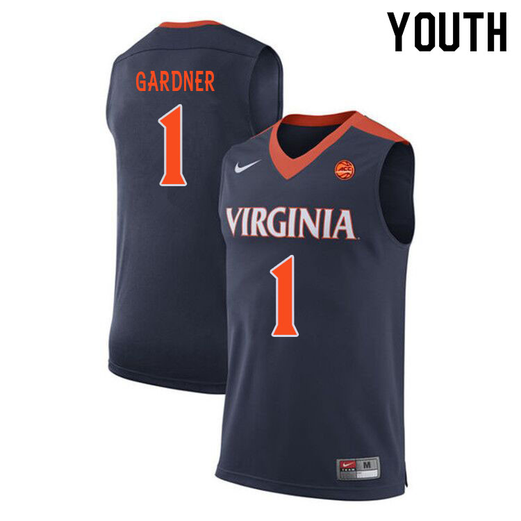Youth #1 Jayden GardnerVirginia Cavaliers College Basketball Jerseys Sale-Navy - Click Image to Close